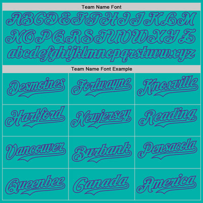 Custom Aqua Aqua-Purple 3D Tobe Fonseca Cat Warhol Pop Art Authentic Baseball Jersey