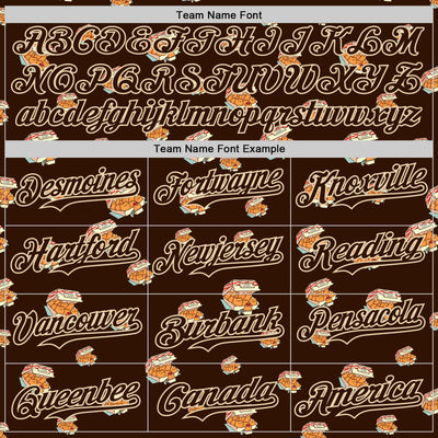 Custom Brown Brown-City Cream 3D Tobe Fonseca Kitten Nuggets Fast Food Cat Authentic Baseball Jersey