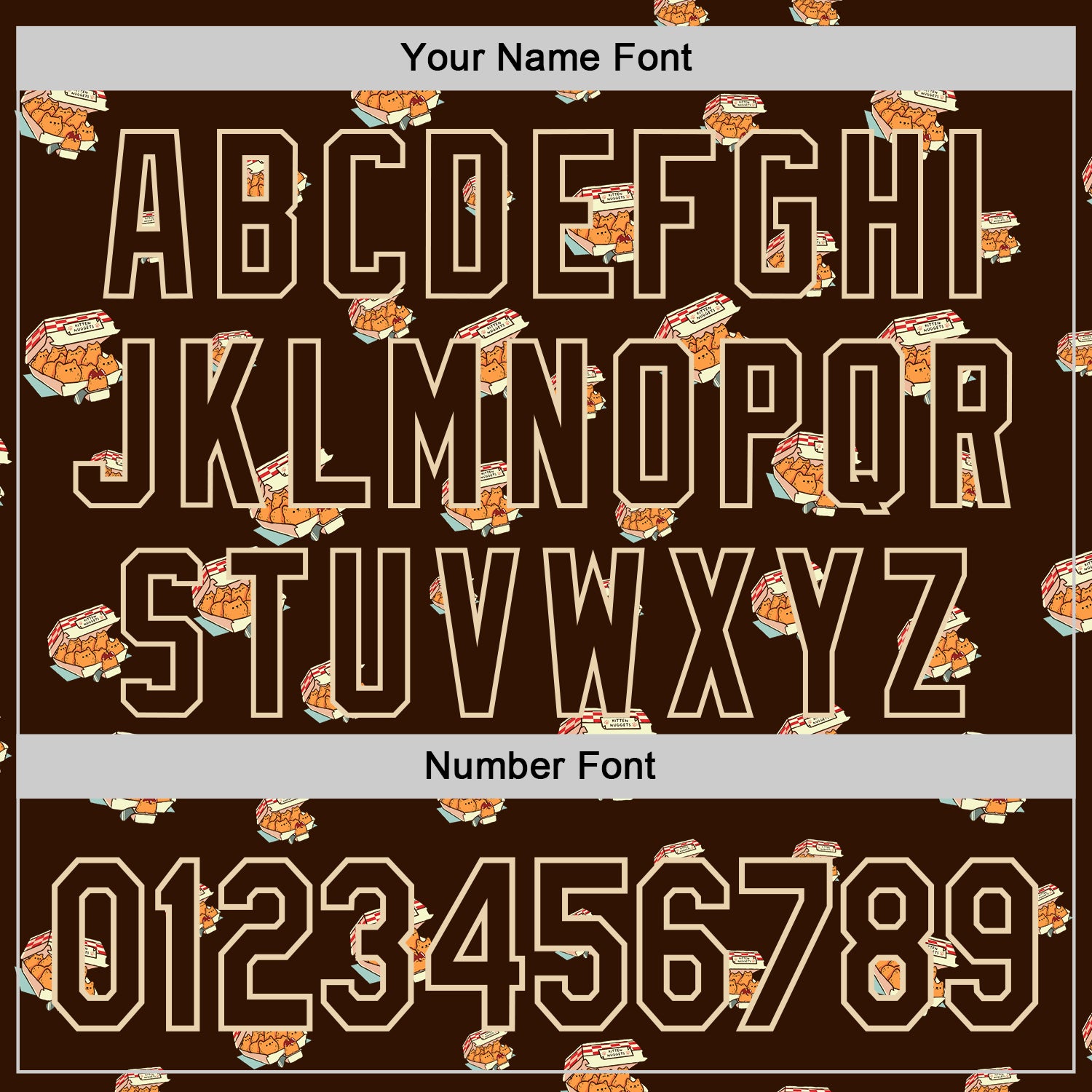 Custom Brown Brown-City Cream 3D Tobe Fonseca Kitten Nuggets Fast Food Cat Authentic Baseball Jersey