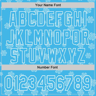 Custom Sky Blue Sky Blue-White 3D Tobe Fonseca Snowflake Cat Winter Authentic Baseball Jersey