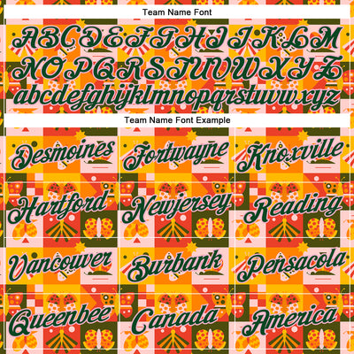 Custom Stitched Bay Orange Green-Light Pink 3D Ambartive Checkered Butterfly Pattern Sports Pullover Sweatshirt Hoodie