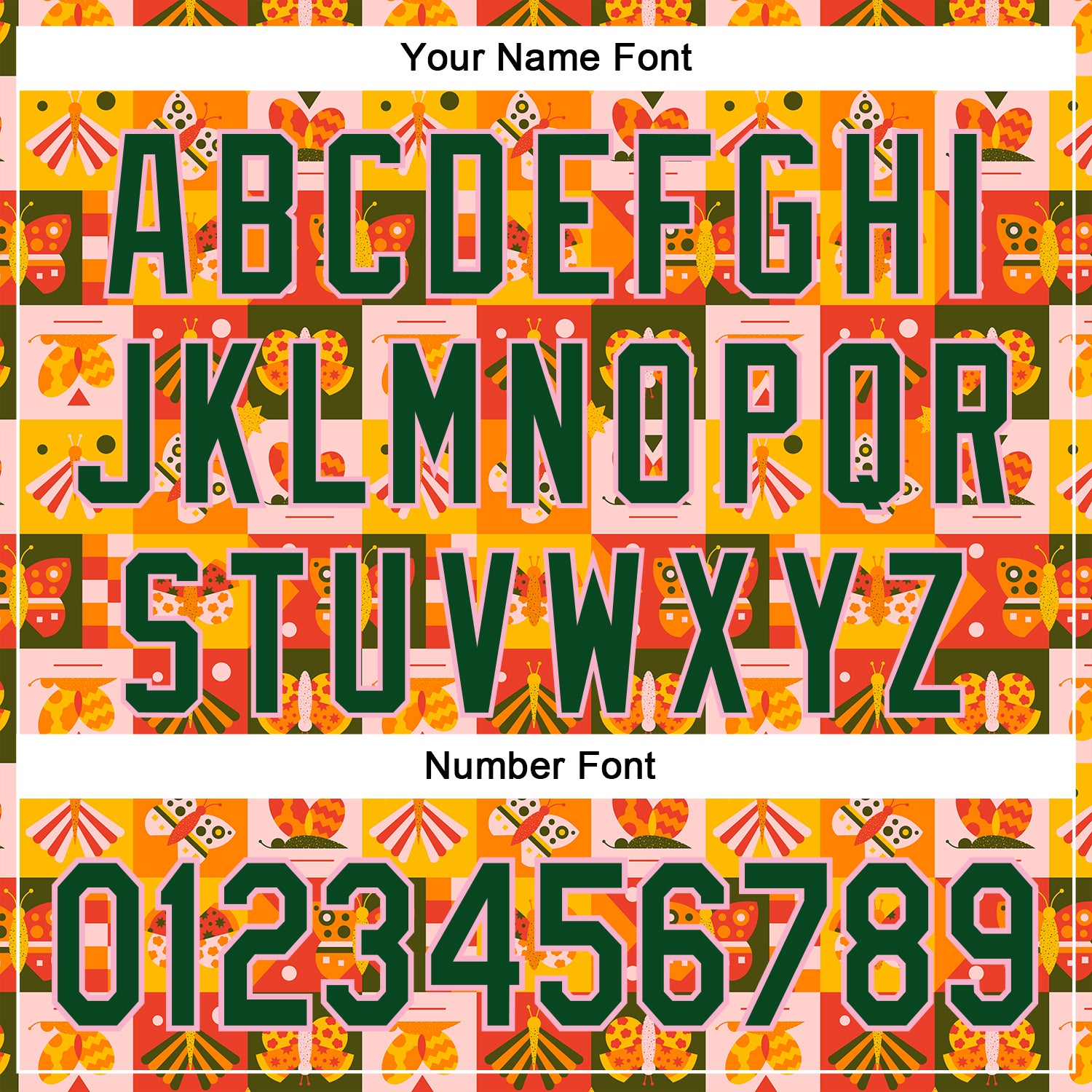 Custom Stitched Bay Orange Green-Light Pink 3D Ambartive Checkered Butterfly Pattern Sports Pullover Sweatshirt Hoodie