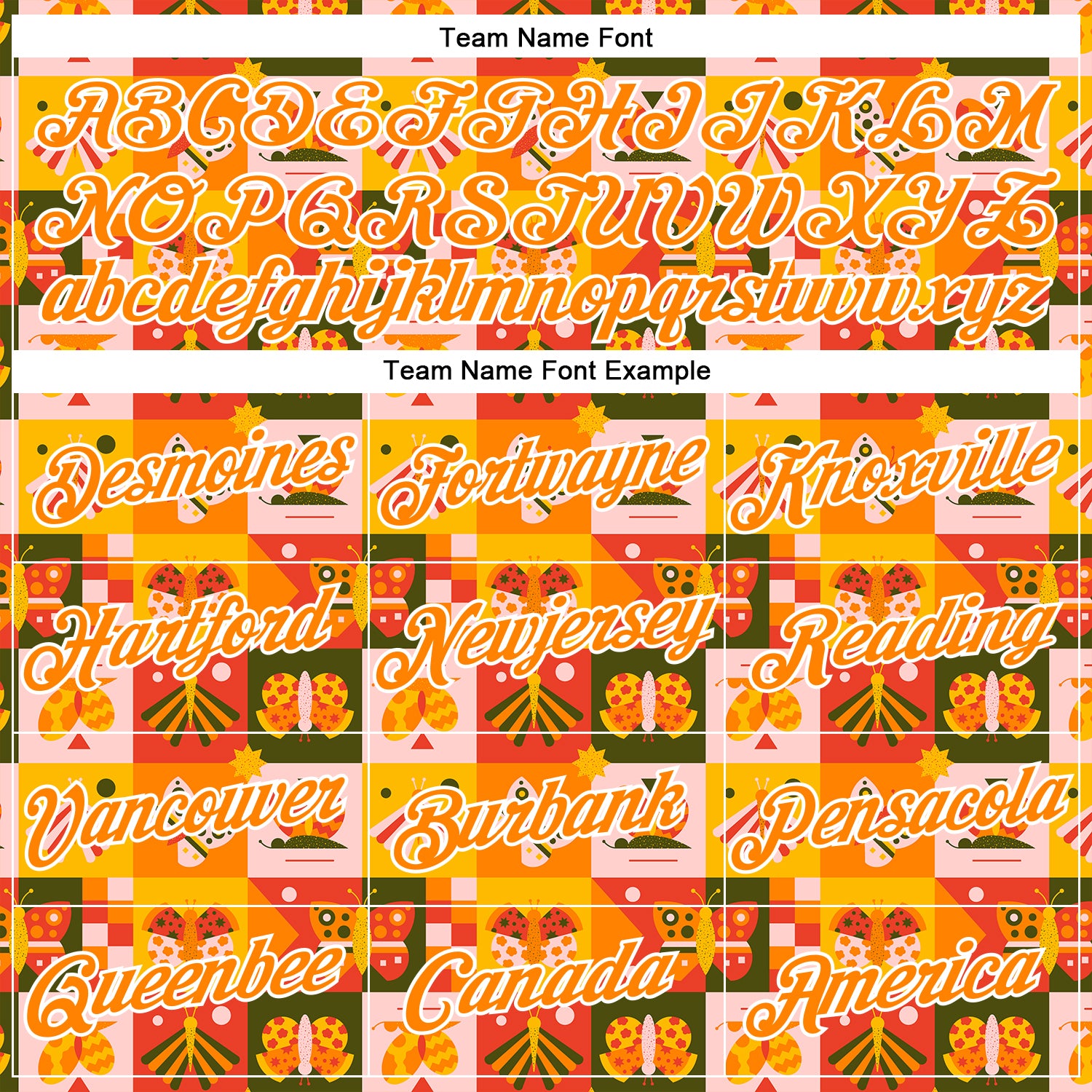 Custom Stitched Bay Orange White 3D Ambartive Checkered Butterfly Pattern Sports Pullover Sweatshirt Hoodie