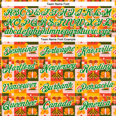 Custom Stitched Bay Orange Grass Green-White 3D Ambartive Abstract Geometric Pattern Sports Pullover Sweatshirt Hoodie