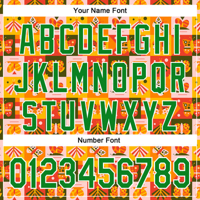 Custom Stitched Bay Orange Grass Green-White 3D Ambartive Abstract Geometric Pattern Sports Pullover Sweatshirt Hoodie