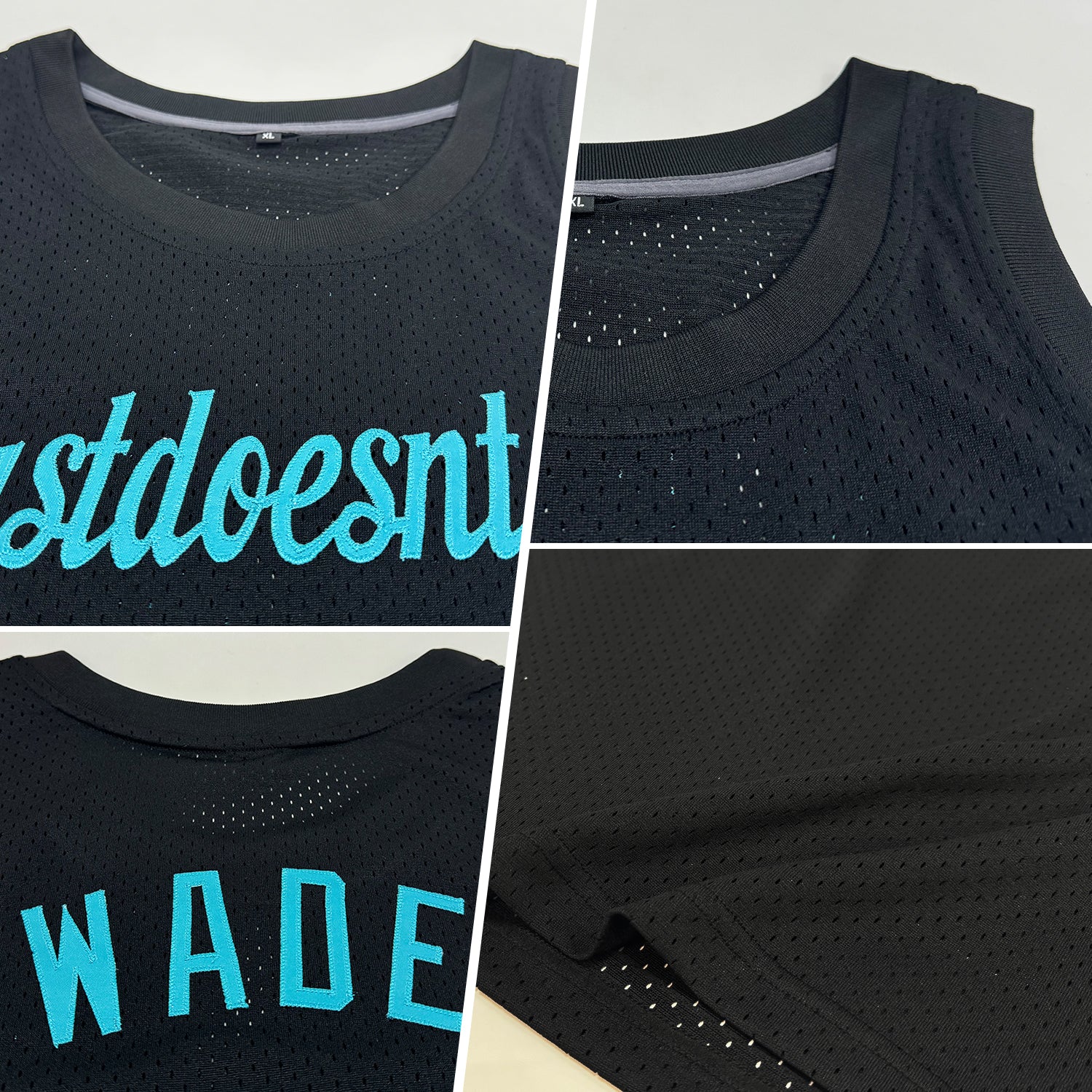 Custom Black Teal Authentic Throwback Basketball Jersey