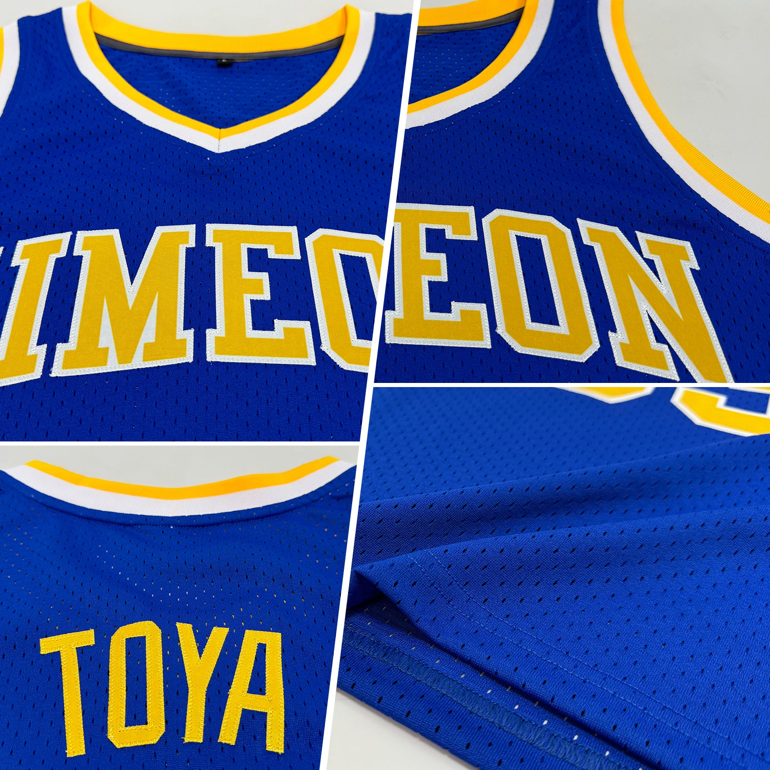 Custom Royal Gold-White Authentic Throwback Basketball Jersey