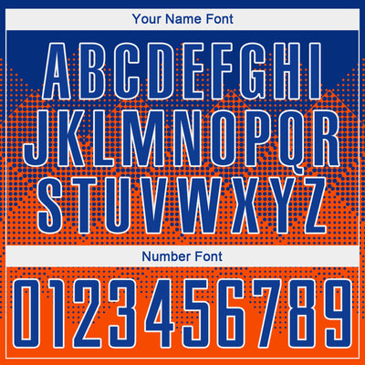 Custom Orange Royal-White Round Neck Sublimation Basketball Suit Jersey