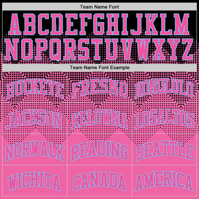 Custom Black Pink-Light Blue Gradient Square Shapes Round Neck Sublimation Basketball Suit Jersey