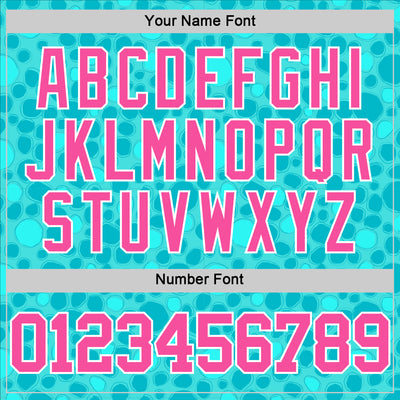 Custom Aqua Pink-White Leopard Print Round Neck Sublimation Basketball Suit Jersey