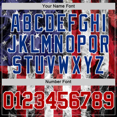 Custom White Red-Royal American Flag Round Neck Sublimation Basketball Suit Jersey