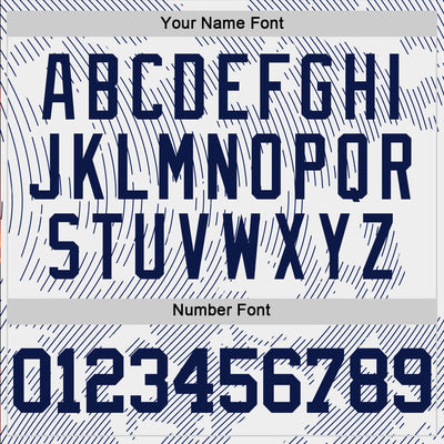 Custom White Navy Curve Lines Round Neck Sublimation Basketball Suit Jersey