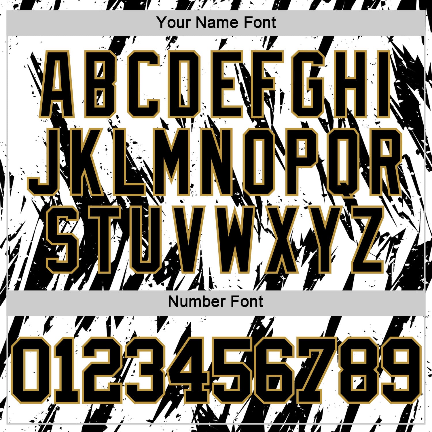 Custom White Black-Old Gold Abstract Sharp Shape Fragment Art Round Neck Sublimation Basketball Suit Jersey