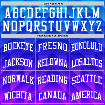 Custom Royal White-Hot Pink Gradient Geometric Shape Round Neck Sublimation Basketball Suit Jersey