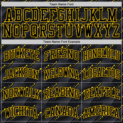 Custom Black Yellow Slant Lines Round Neck Sublimation Basketball Suit Jersey