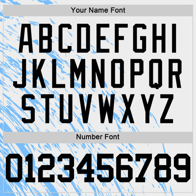 Custom White Black-Light Blue Splash Round Neck Sublimation Basketball Suit Jersey