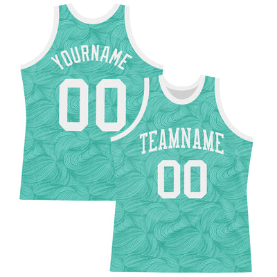Custom Aqua White Fluid Art Round Neck Sublimation Basketball Suit Jersey