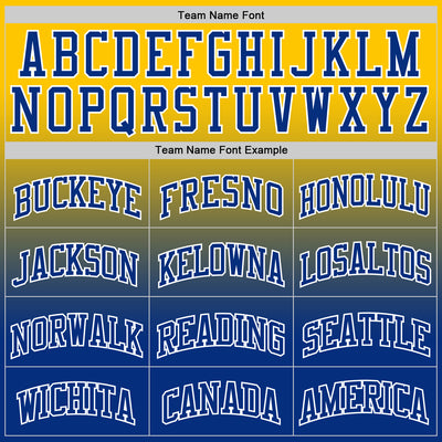Custom Yellow Royal-White Fade Fashion Round Neck Sublimation Basketball Suit Jersey