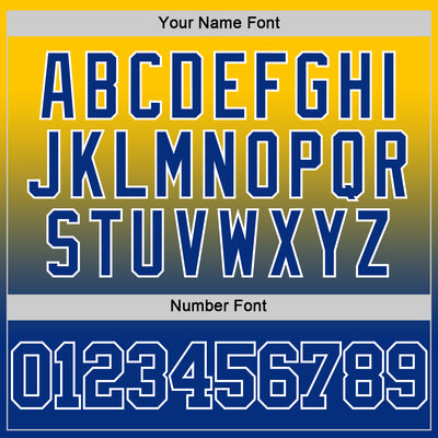 Custom Yellow Royal-White Fade Fashion Round Neck Sublimation Basketball Suit Jersey