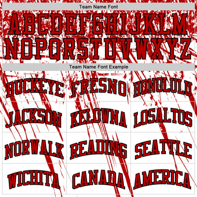 Custom White Red-Black Splash Round Neck Sublimation Basketball Suit Jersey