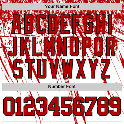 Custom White Red-Black Splash Round Neck Sublimation Basketball Suit Jersey