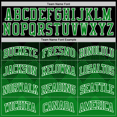 Custom Black Grass Green-White Gradient Square Shapes Round Neck Sublimation Basketball Suit Jersey