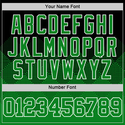 Custom Black Grass Green-White Gradient Square Shapes Round Neck Sublimation Basketball Suit Jersey