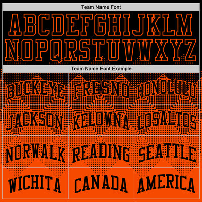 Custom Black Orange Gradient Square Shapes Round Neck Sublimation Basketball Suit Jersey