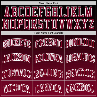 Custom Black Crimson-White Fade Fashion Round Neck Sublimation Basketball Suit Jersey