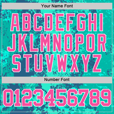 Custom Teal Pink Royal-White Splash Round Neck Sublimation Basketball Suit Jersey