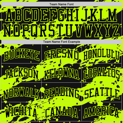 Custom Black Neon Green Splash Round Neck Sublimation Basketball Suit Jersey