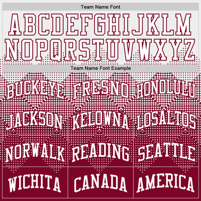 Custom White Maroon Gradient Square Shapes Round Neck Sublimation Basketball Suit Jersey