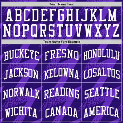 Custom Purple White Zigzag Shape Round Neck Sublimation Basketball Suit Jersey