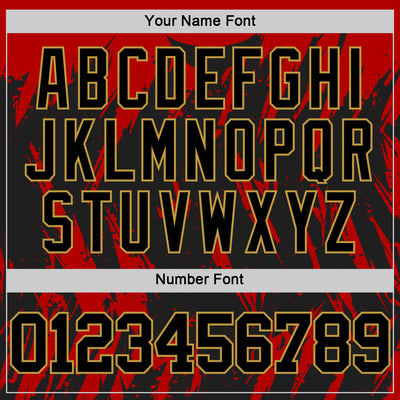 Custom Black Red-Old Gold Splash Round Neck Sublimation Basketball Suit Jersey