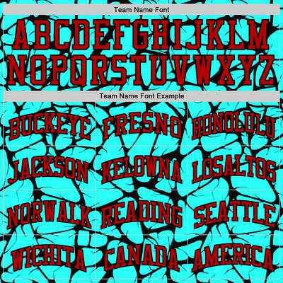 Custom Aqua Red-Black Abstract Network Round Neck Sublimation Basketball Suit Jersey