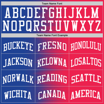 Custom Red White-Royal Gradient Line Round Neck Sublimation Basketball Suit Jersey