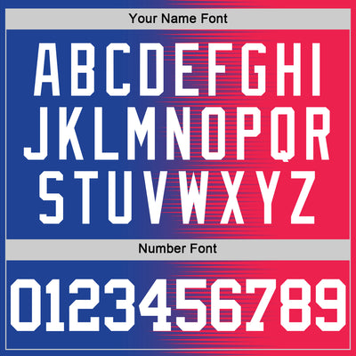 Custom Red White-Royal Gradient Line Round Neck Sublimation Basketball Suit Jersey