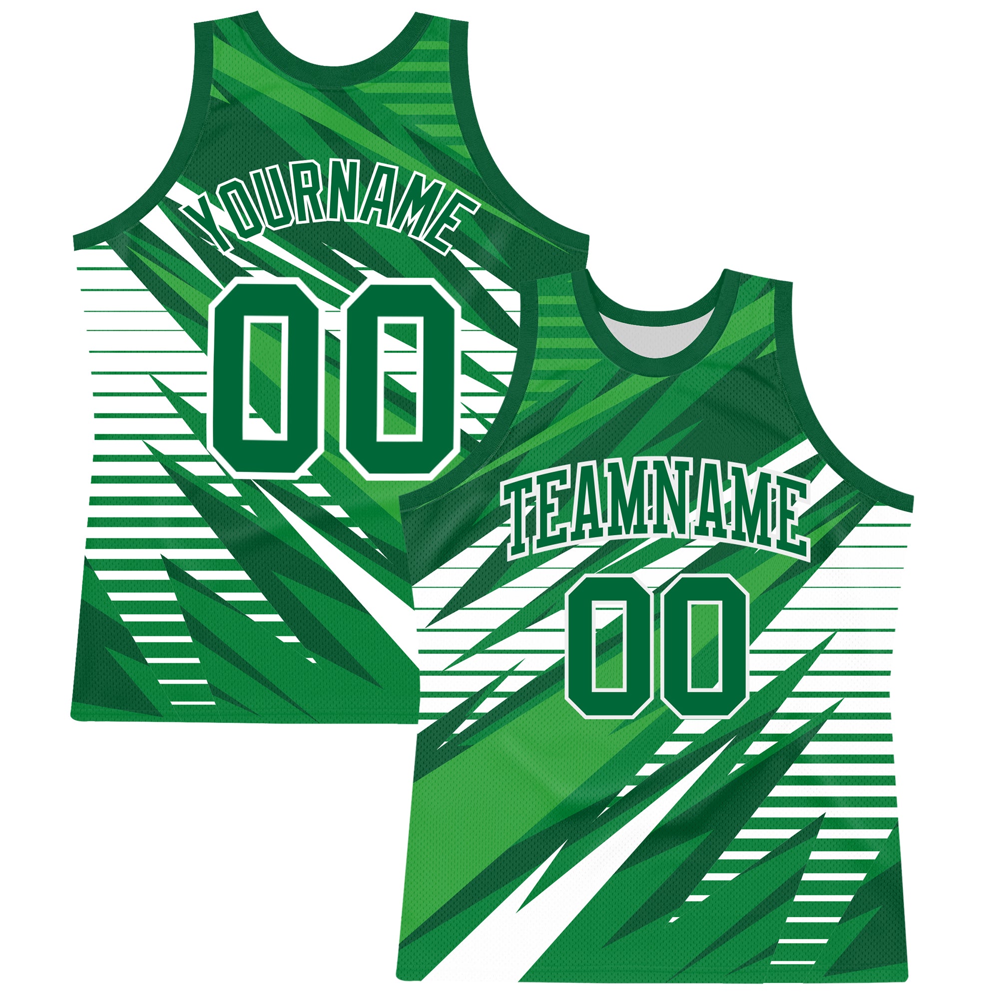 Custom Suit Basketball Suit Jersey Kelly Green White Line