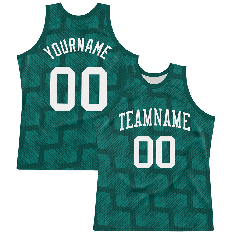 Custom Green White Line Round Neck Sublimation Basketball Suit Jersey