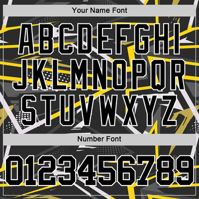 Custom Black Gold-White Line Round Neck Sublimation Basketball Suit Jersey