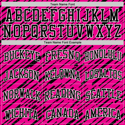 Custom Pink Black-White Line Round Neck Sublimation Basketball Suit Jersey