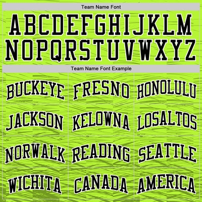 Custom Neon Green Black-White Line Round Neck Sublimation Basketball Suit Jersey