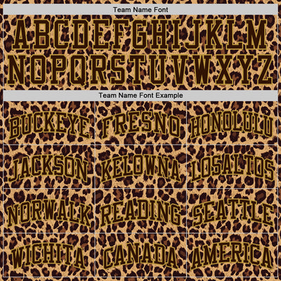 Custom Brown Old Gold Leopard Print Round Neck Sublimation Basketball Suit Jersey