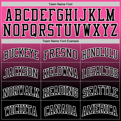 Custom Pink Black-White Fade Fashion Round Neck Sublimation Basketball Suit Jersey