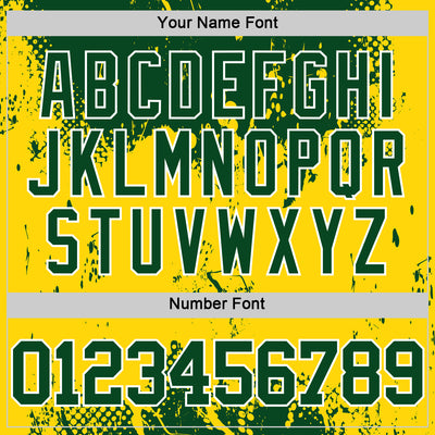 Custom Green Yellow-White Abstract Splatter Grunge Art Round Neck Sublimation Basketball Suit Jersey