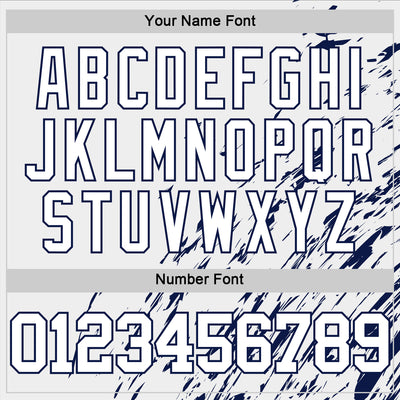 Custom White Navy Splash Round Neck Sublimation Basketball Suit Jersey