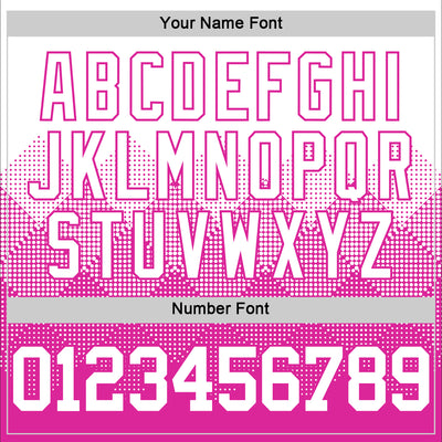 Custom White Deep Pink Gradient Square Shapes Round Neck Sublimation Basketball Suit Jersey