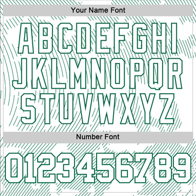 Custom White Kelly Green Curve Lines Round Neck Sublimation Basketball Suit Jersey