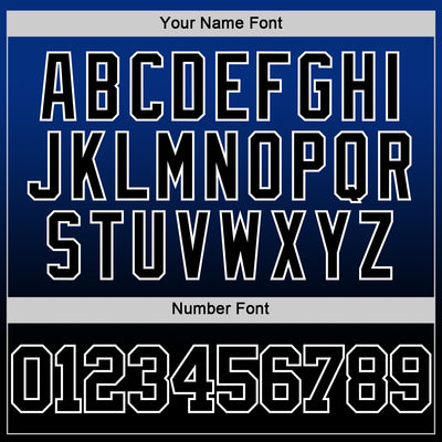 Custom Royal Black-White Fade Fashion Round Neck Sublimation Basketball Suit Jersey