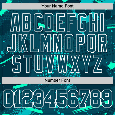 Custom Green Aqua-White Splash Round Neck Sublimation Basketball Suit Jersey